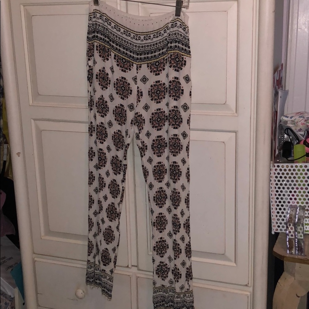 Beautifully patterned loose pants.